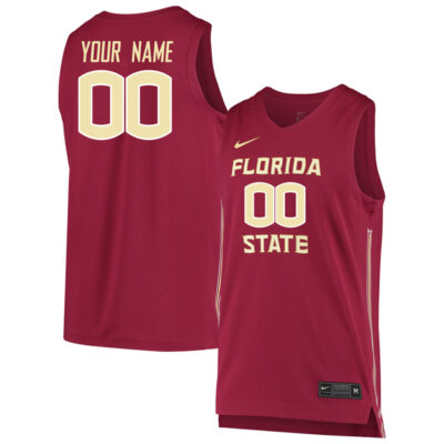 Custom Florida State Seminoles Basketball Garnet Jersey - All Stitched