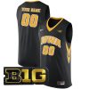 Custom Iowa Hawkeyes Basketball Black Alternate Jersey - All Stitched