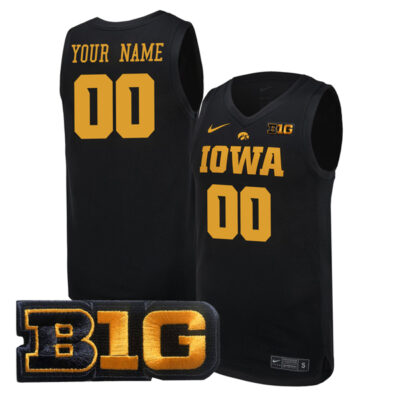 Custom Iowa Hawkeyes Basketball Black Jersey - All Stitched