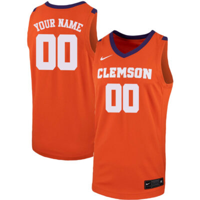 Custom Clemson Tigers Basketball Orange Game Jersey - All Stitched