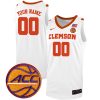 Custom Clemson Tigers Basketball White Game Jersey - All Stitched