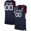 Custom UConn Huskies Basketball Navy Game Jersey w/ Be The Change Patch - All Stitched