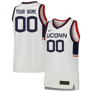 Custom UConn Huskies Basketball White Game Jersey - All Stitched