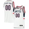 Custom UConn Huskies Basketball White Retro Game Jersey w/ Back2Back Champs Patch - All Stitched
