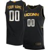 Custom UConn Huskies Basketball Black Gold Jersey - All Stitched