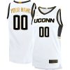 Custom UConn Huskies Basketball White Gold Jersey - All Stitched