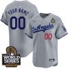 Custom Los Angeles Dodgers Grey Away Limited Jersey - All Stitched