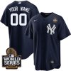 Custom New York Yankees Navy Alternate Jersey - All Stitched