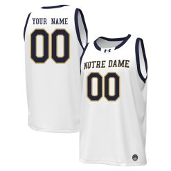 Custom Notre Dame Fighting Irish Basketball White Game Jersey - All Stitched