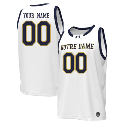 Custom Notre Dame Fighting Irish Basketball White Game Jersey - All Stitched