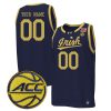 Custom Notre Dame Fighting Irish Basketball Irish Navy Game Jersey w/ ACC Patch - All Stitched