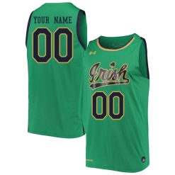 Custom Notre Dame Fighting Irish Basketball Green Jersey - All Stitched