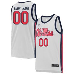 Custom Ole Miss Rebels Basketball White Game Jersey - All Stitched
