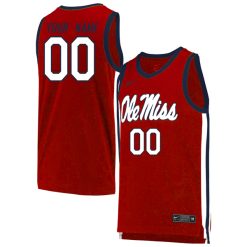Custom Ole Miss Rebels Basketball Red Game Jersey - All Stitched
