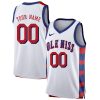 Custom Ole Miss Rebels Basketball White Jersey - All Stitched