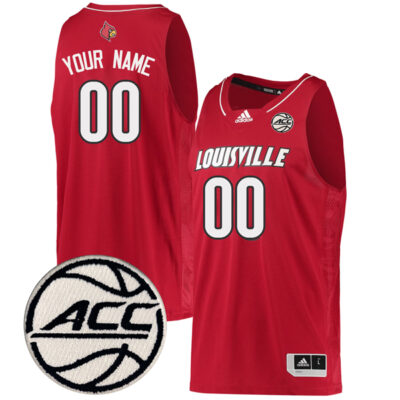 Custom Louisville Cardinals Basketball Red Game Jersey w/ ACC Patch - All Stitched