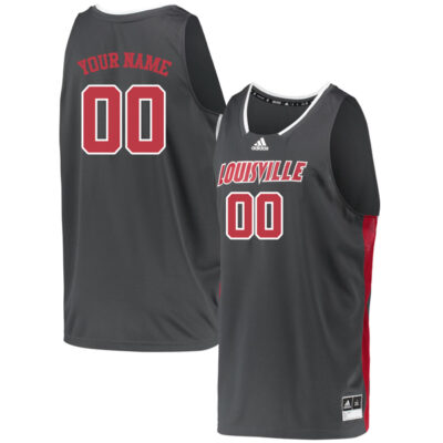 Custom Louisville Cardinals Basketball Grey Reverse Retro Jersey - All Stitched