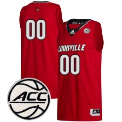 Custom Louisville Cardinals Basketball Red Jersey w/ ACC Patch - All Stitched