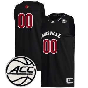 Custom Louisville Cardinals Basketball Black Jersey w/ ACC Patch - All Stitched