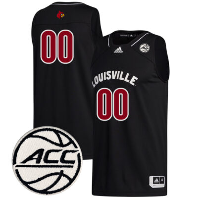 Custom Louisville Cardinals Basketball Black Jersey w/ ACC Patch - All Stitched