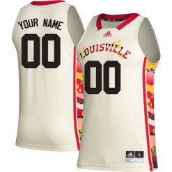 Custom Louisville Cardinals Basketball Khaki Honoring Black Excellence Jersey - All Stitched