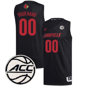 Custom Louisville Cardinals Basketball Black Jersey w/ ACC Patch - All Stitched