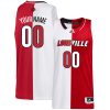 Custom Louisville Cardinals Basketball White Red Split Jersey - All Stitched