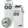 Custom Miami Hurricanes Basketball White Game Jersey w/ ACC Patch - All Stitched