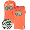 Custom Miami Hurricanes Basketball Orange Game Jersey w/ ACC Patch - All Stitched