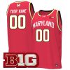 Custom Maryland Terrapins Basketball Red Jersey - All Stitched