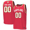 Custom Maryland Terrapins Basketball Red Jersey - All Stitched