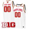 Custom Maryland Terrapins Basketball White Jersey - All Stitched