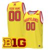 Custom Maryland Terrapins Basketball Gold Jersey - All Stitched