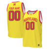 Custom Maryland Terrapins Basketball Gold Jersey - All Stitched