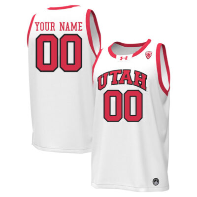 Custom Utah Utes Basketball White Home Jersey - All Stitched