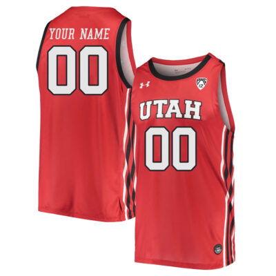 Custom Utah Utes Basketball 2021/22 Red Away Jersey - All Stitched