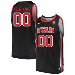 Custom Utah Utes Basketball 2021/22 Black Alternate Jersey - All Stitched