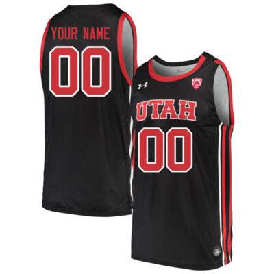 Custom Utah Utes Basketball 2021/22 Black Alternate Jersey - All Stitched