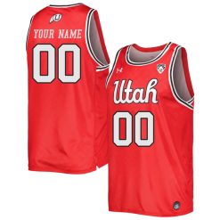 Custom Utah Utes Basketball Red Throwback Jersey - All Stitched
