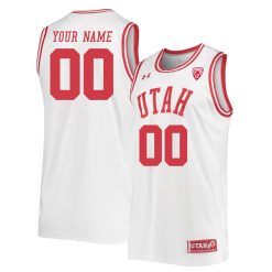 Custom Utah Utes Basketball White Throwback Jersey - All Stitched