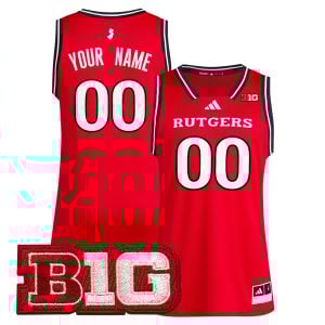 Custom Rutgers Scarlet Knights Basketball Scarlet Game Jersey - All Stitched