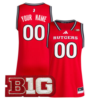 Custom Rutgers Scarlet Knights Basketball Scarlet Game Jersey - All Stitched