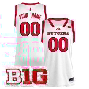 Custom Rutgers Scarlet Knights Basketball White Game Jersey - All Stitched
