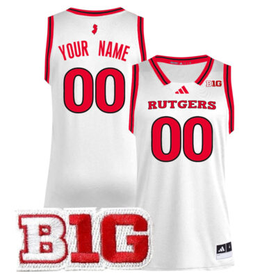 Custom Rutgers Scarlet Knights Basketball White Game Jersey - All Stitched