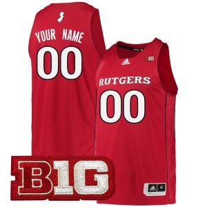 Custom Rutgers Scarlet Knights Basketball Scarlet Jersey - All Stitched