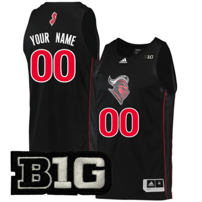 Custom Rutgers Scarlet Knights Basketball Black Jersey - All Stitched