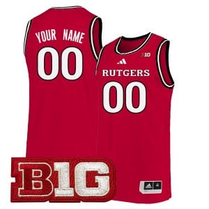 Custom Rutgers Scarlet Knights Basketball Scarlet Home Jersey - All Stitched