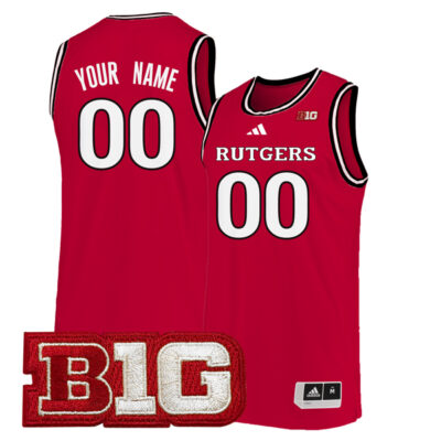 Custom Rutgers Scarlet Knights Basketball Scarlet Home Jersey - All Stitched