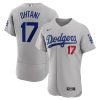 Shohei Ohtani LA Dodgers Gray Game Stitched Jersey