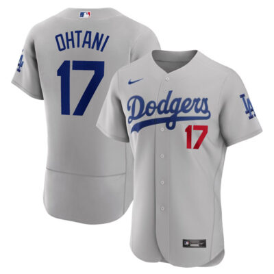 Shohei Ohtani LA Dodgers Gray Game Stitched Jersey
